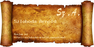 Szloboda Arnold névjegykártya