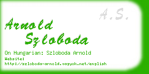 arnold szloboda business card